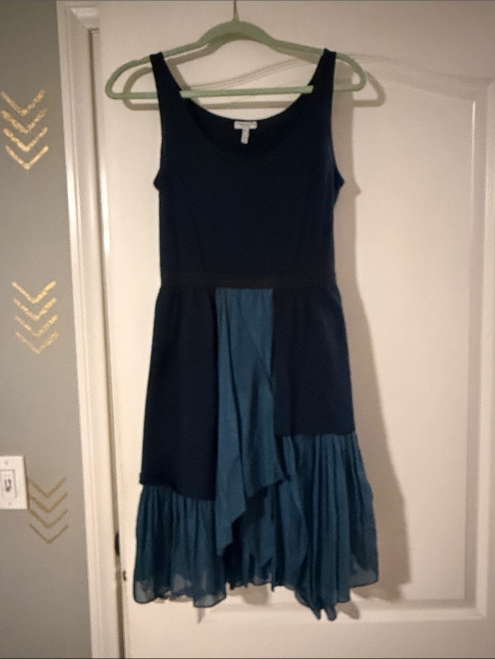 Morgane Le Fay Navy and Teal Layered Sleeveless Dress
